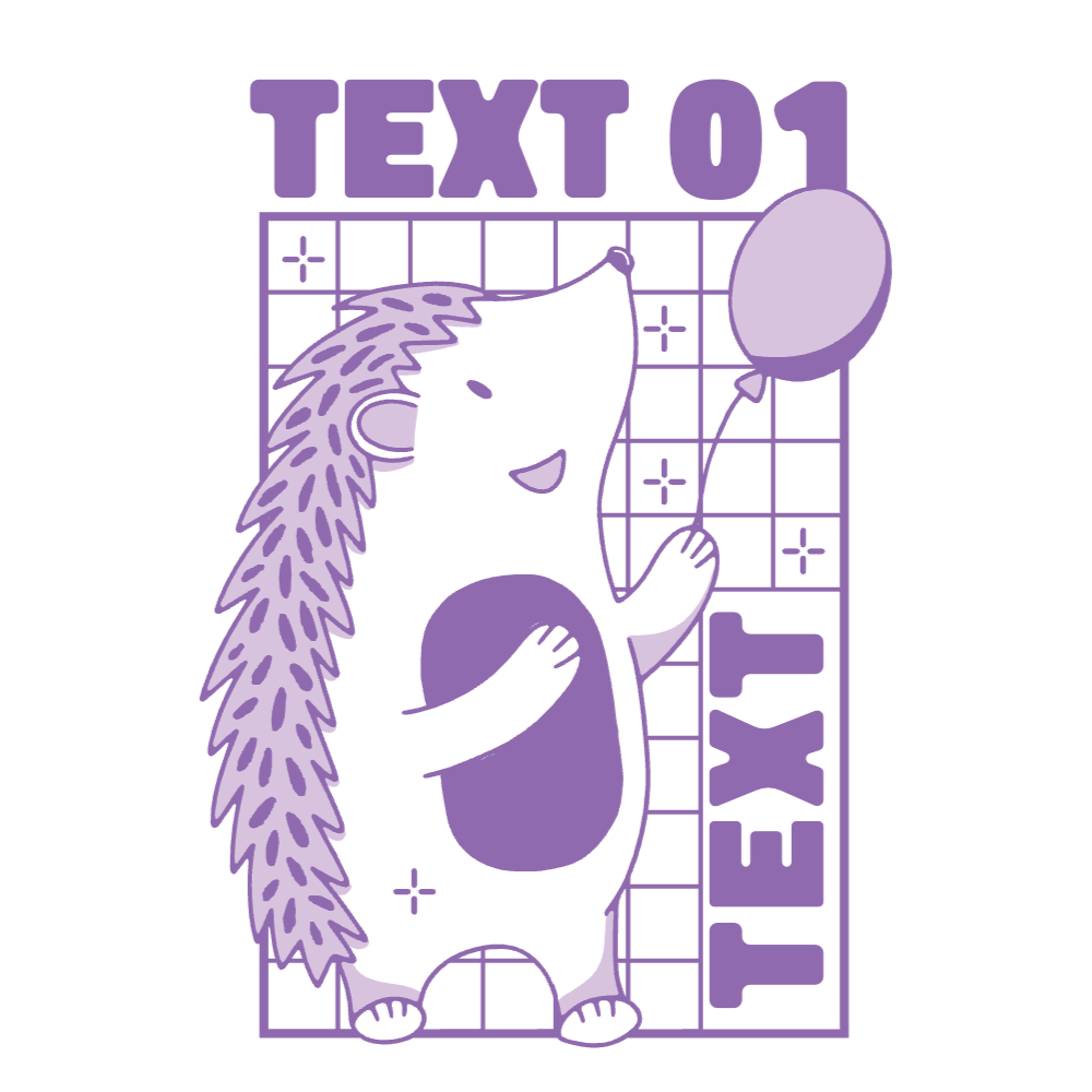 Hedgehog and balloon editable t-shirt template | Create Designs