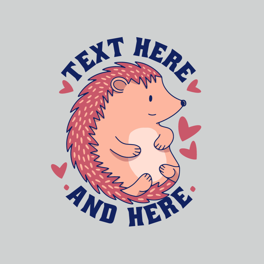 Hedgehog cute editable t-shirt template | Create Merch Online