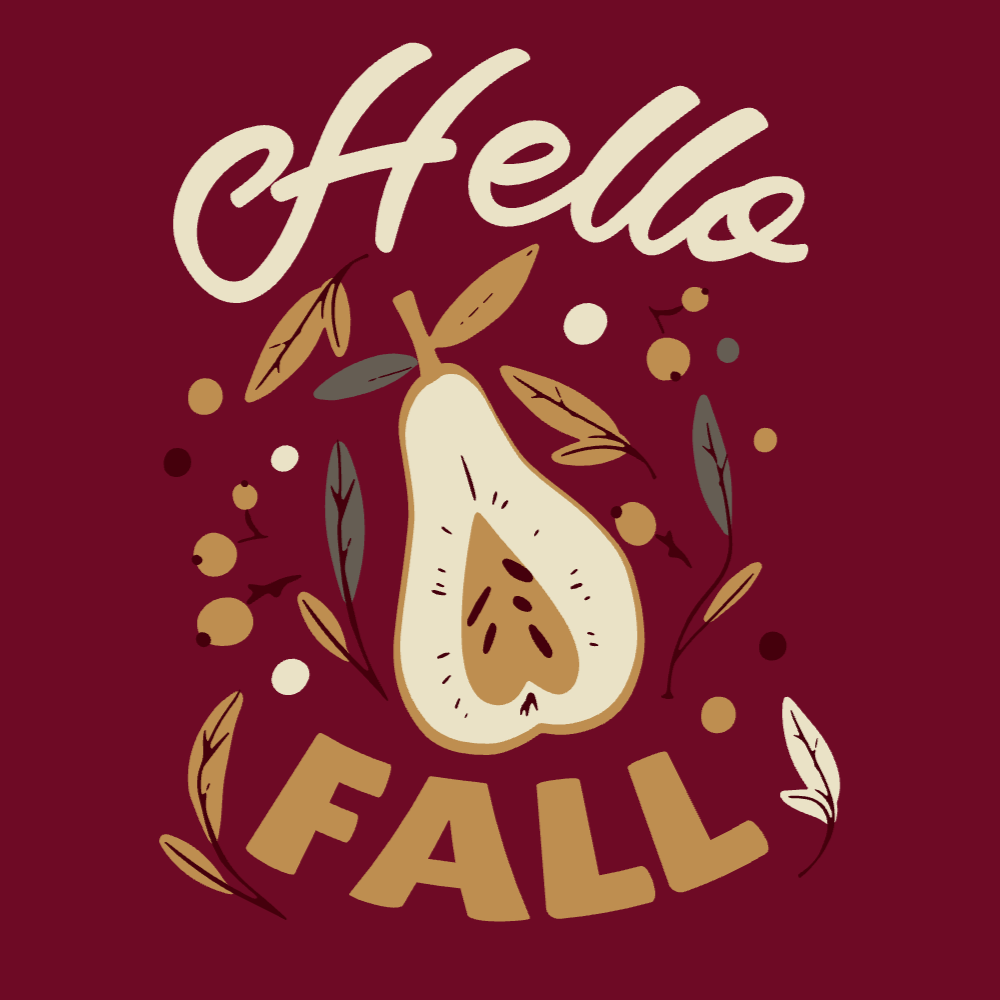 Hello fall pear editable t-shirt template