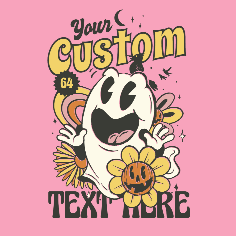 Hippie Ghost editable t-shirt design template