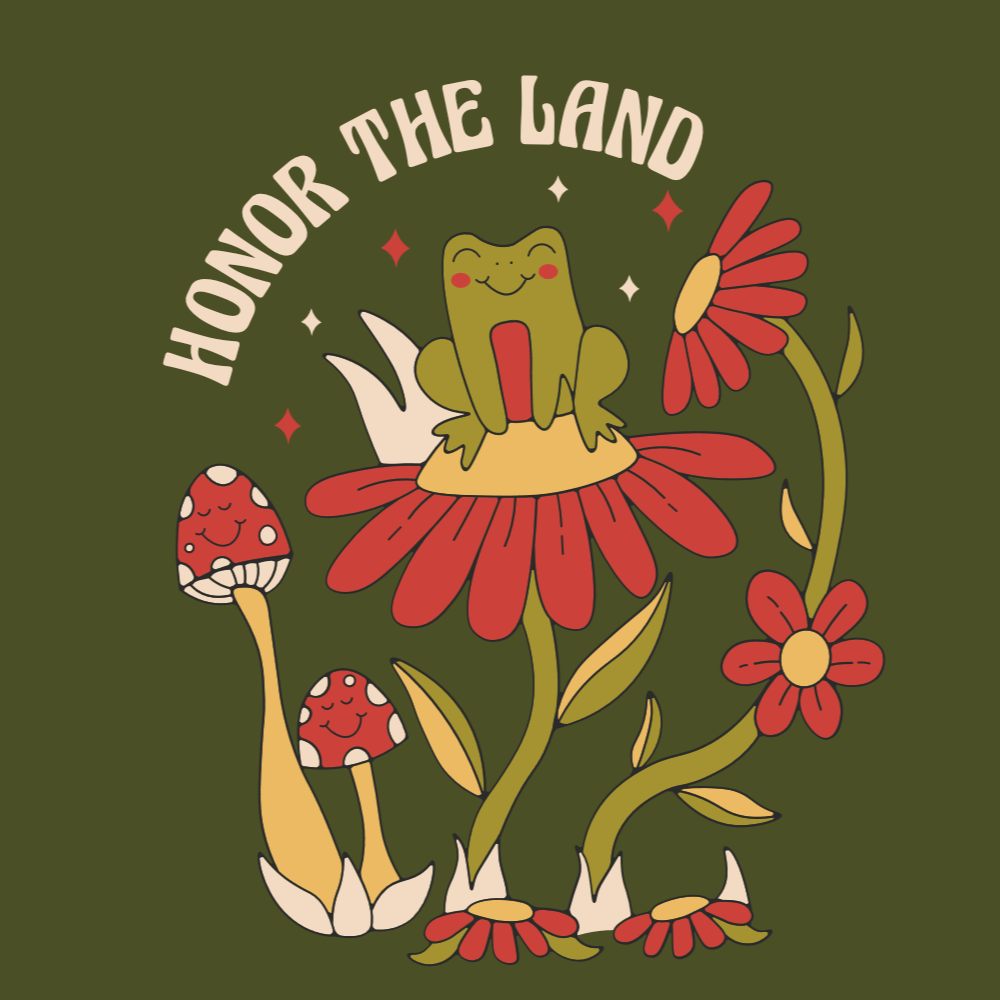 Hippie frog editable t-shirt template | T-Shirt Maker