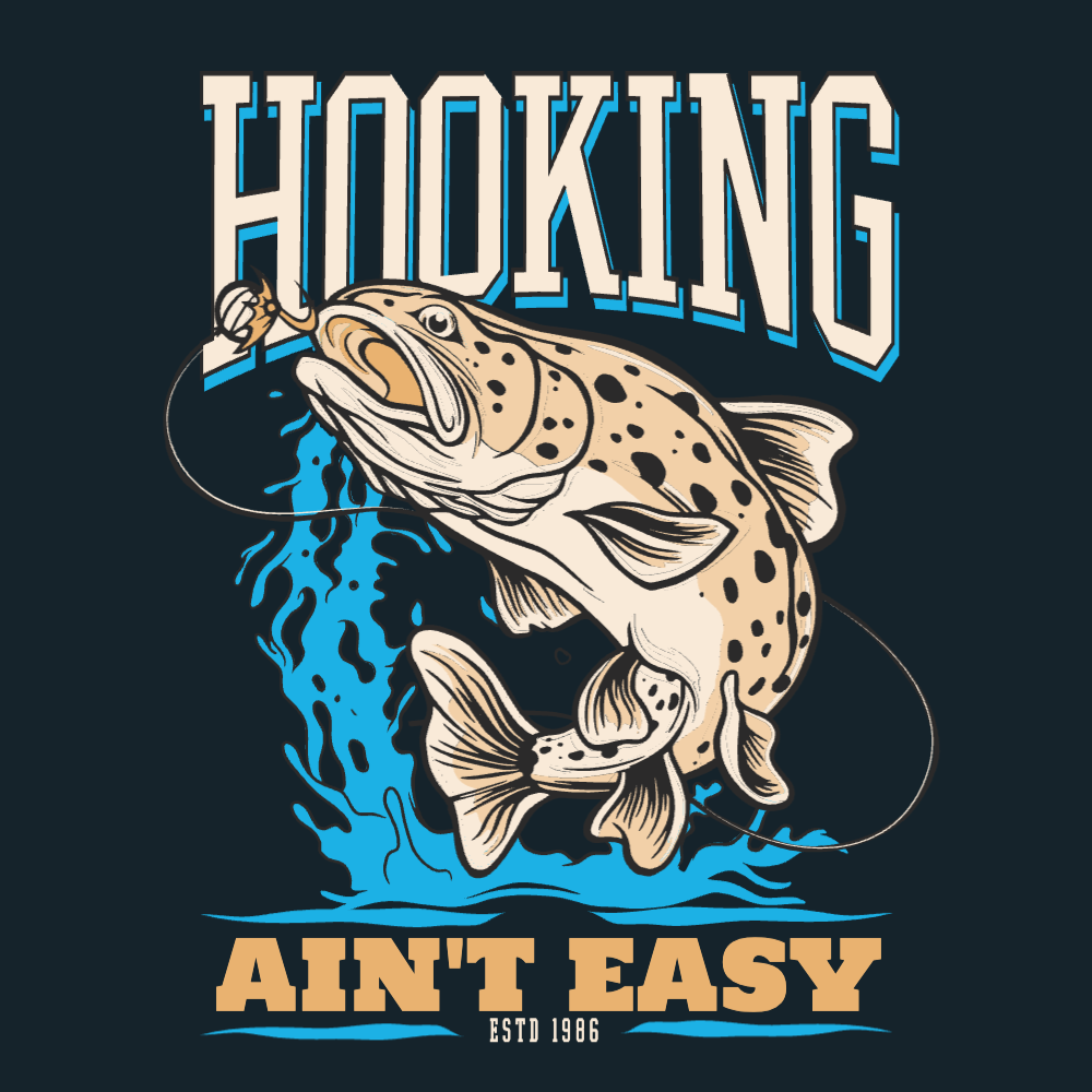 Hooking fish quote editable t-shirt template | Create Merch