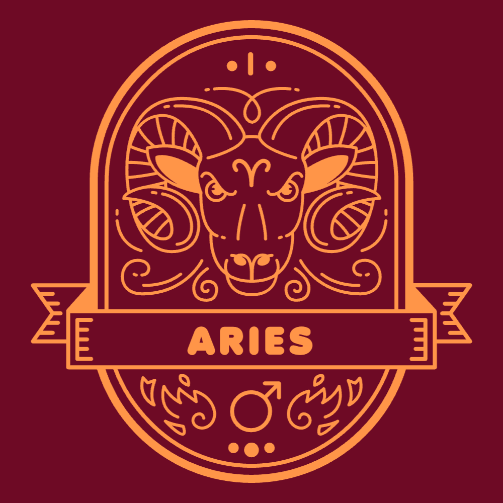 Horoscope badge Aries editable t-shirt template | Create Merch