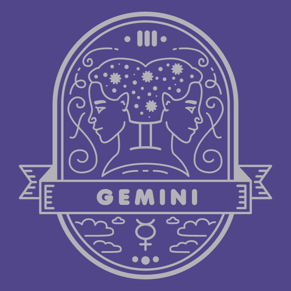 Horoscope badge Gemini editable t-shirt template | Create Merch Online
