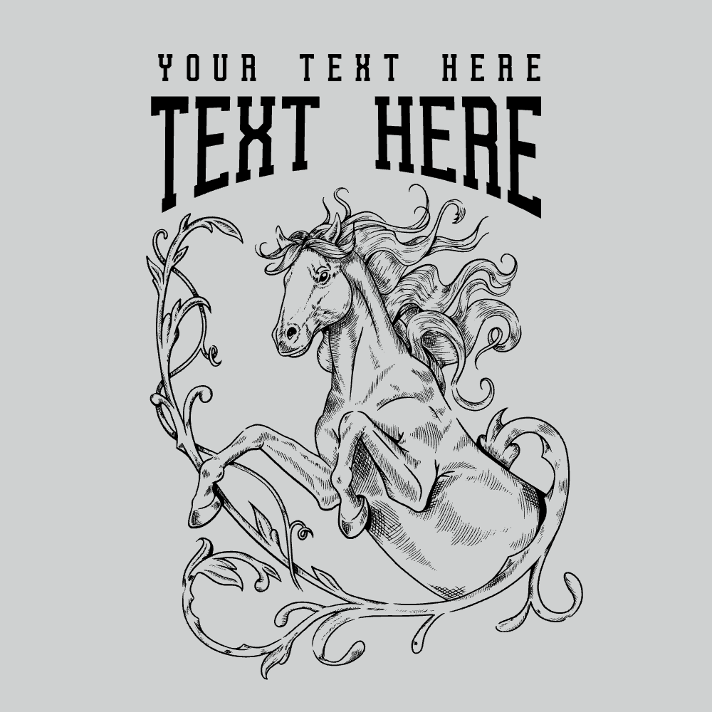 Horse hand drawn editable t-shirt template | Create Merch