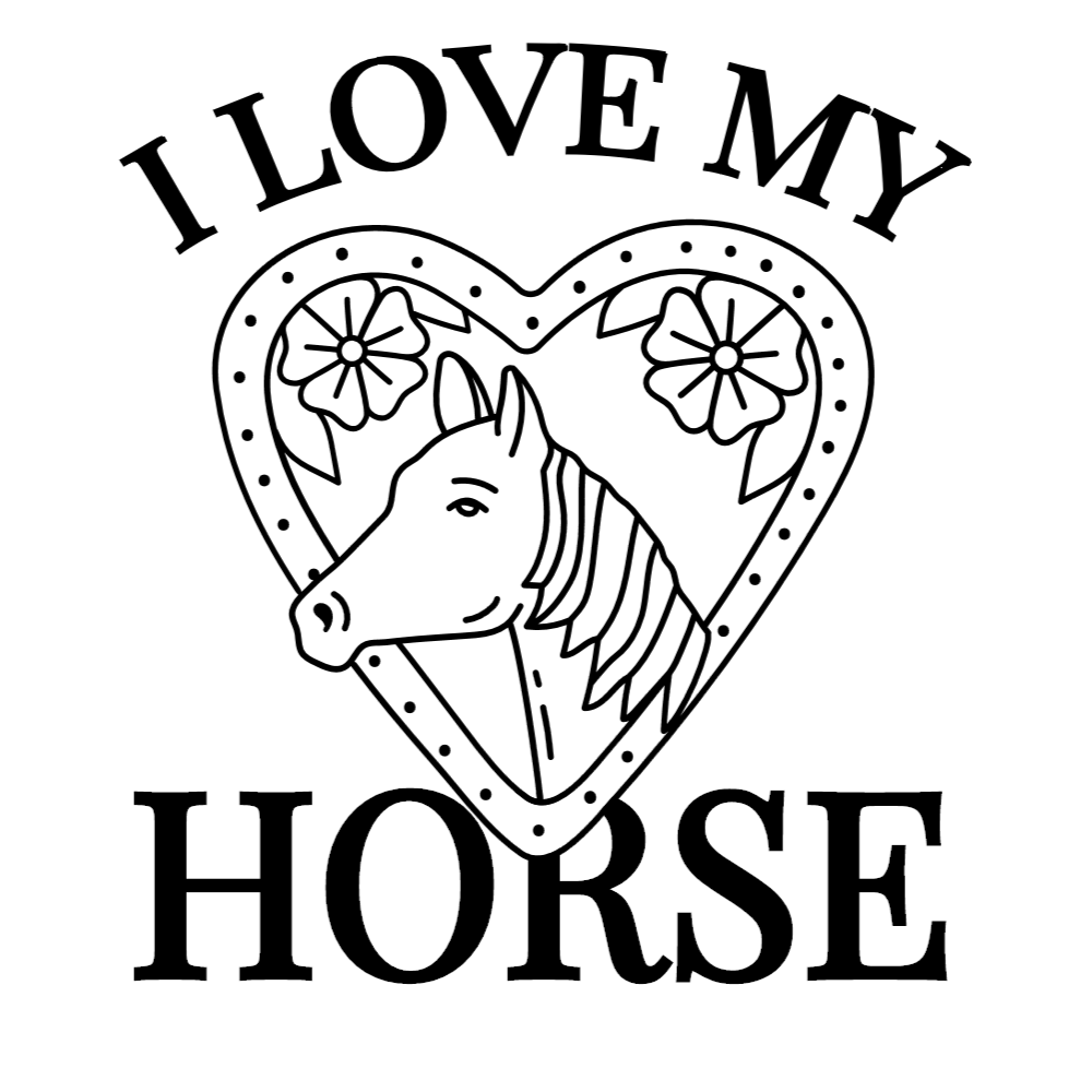 Horse heart badge editable t-shirt template | Create Designs