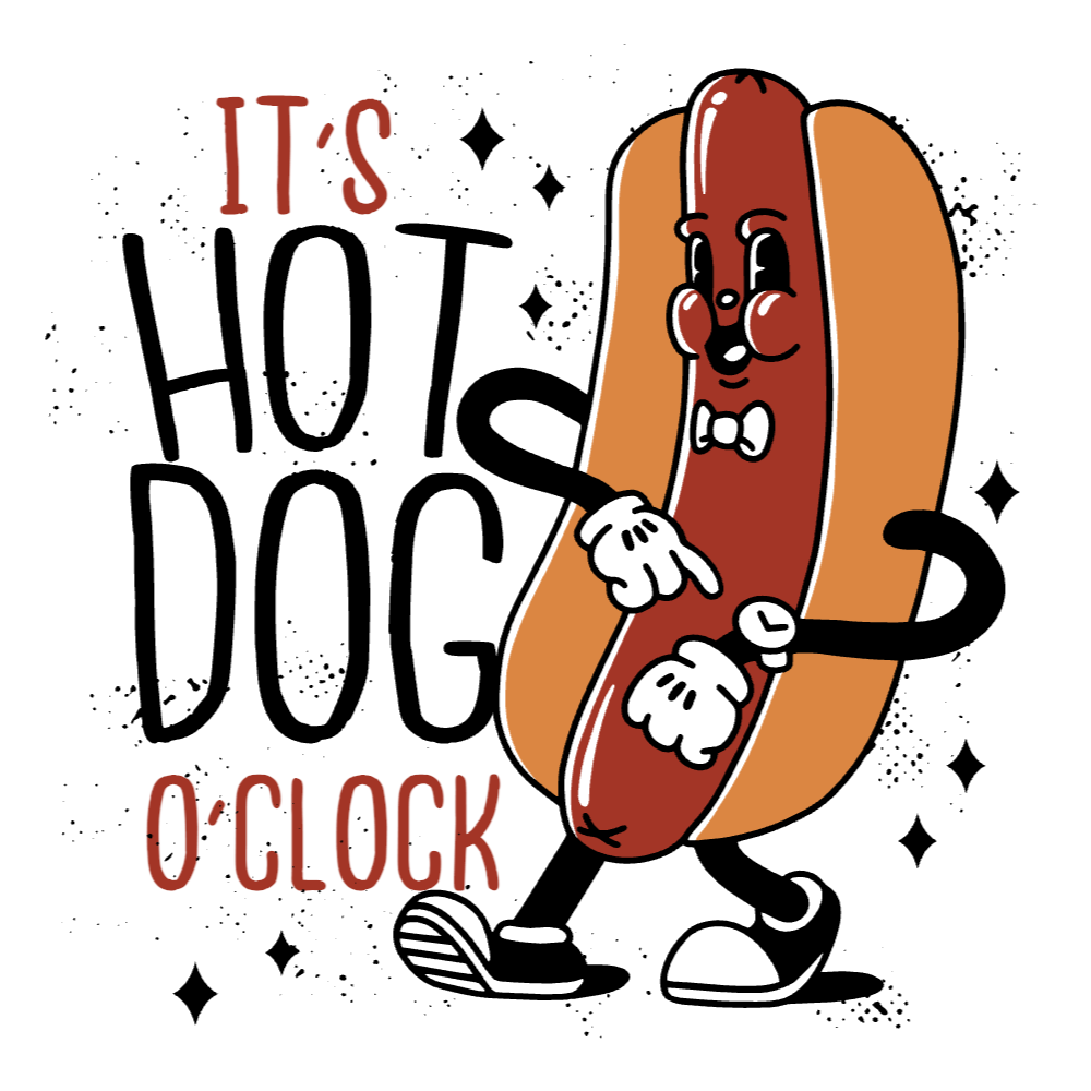 Hot dog retro cartoon editable t-shirt template | Create Merch