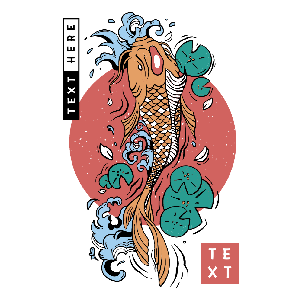 Japanese koi fish editable t-shirt template | Create Merch