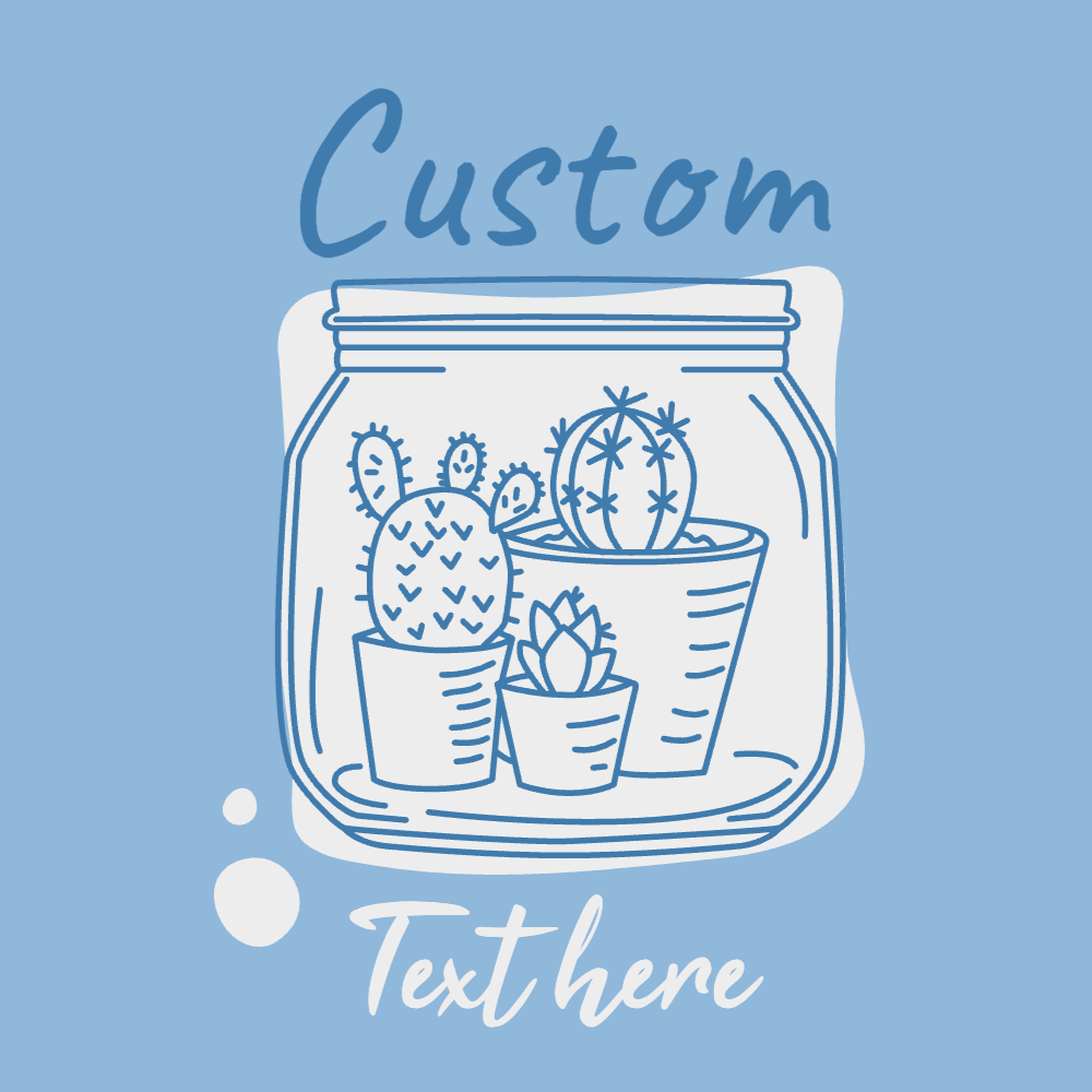 Jar with cactus editable t-shirt template | Create Merch