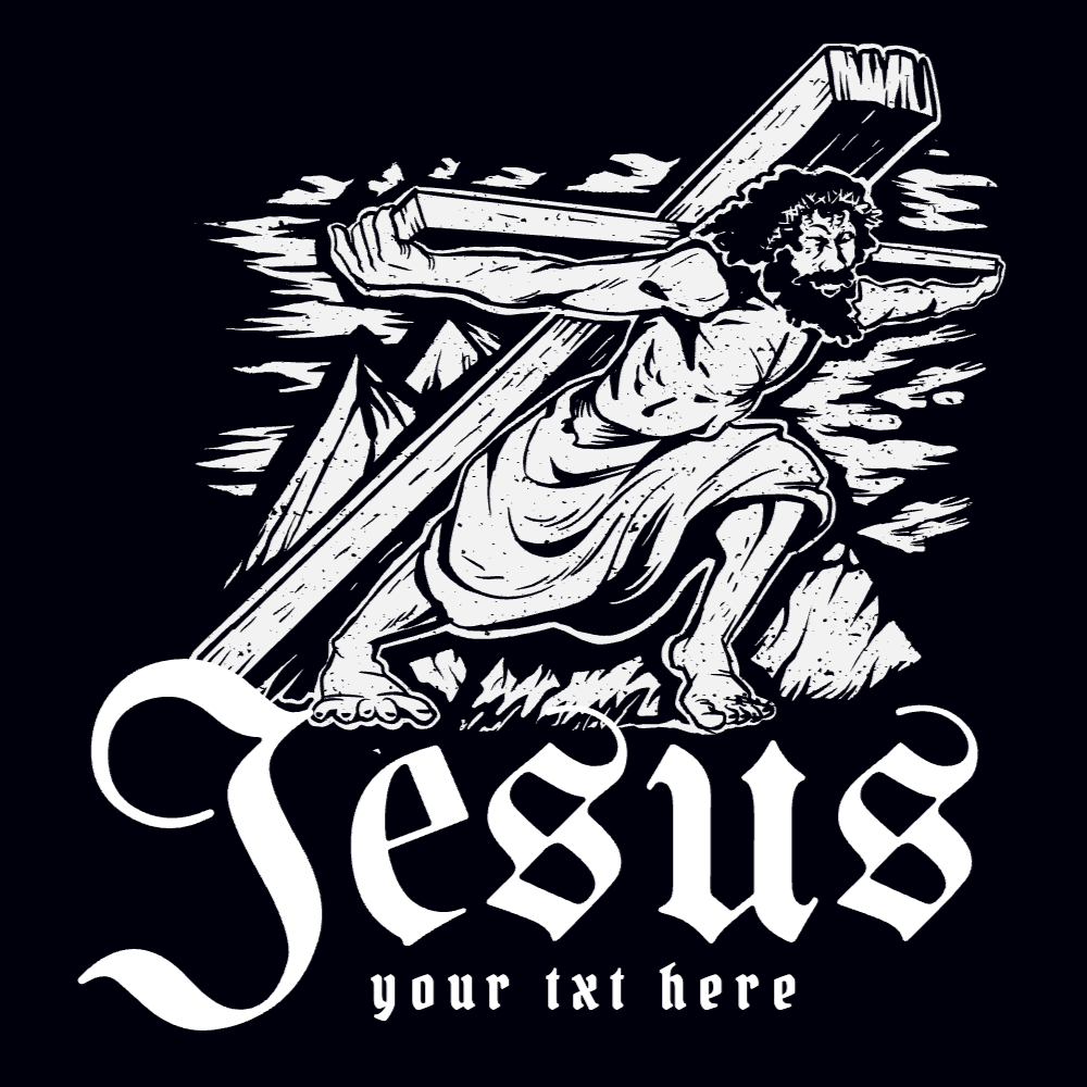 Jesus cross illustration editable t-shirt template | Create Designs