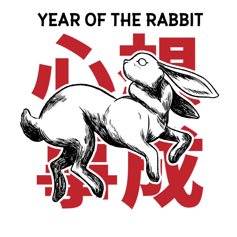 Kanji rabbit editable t-shirt template