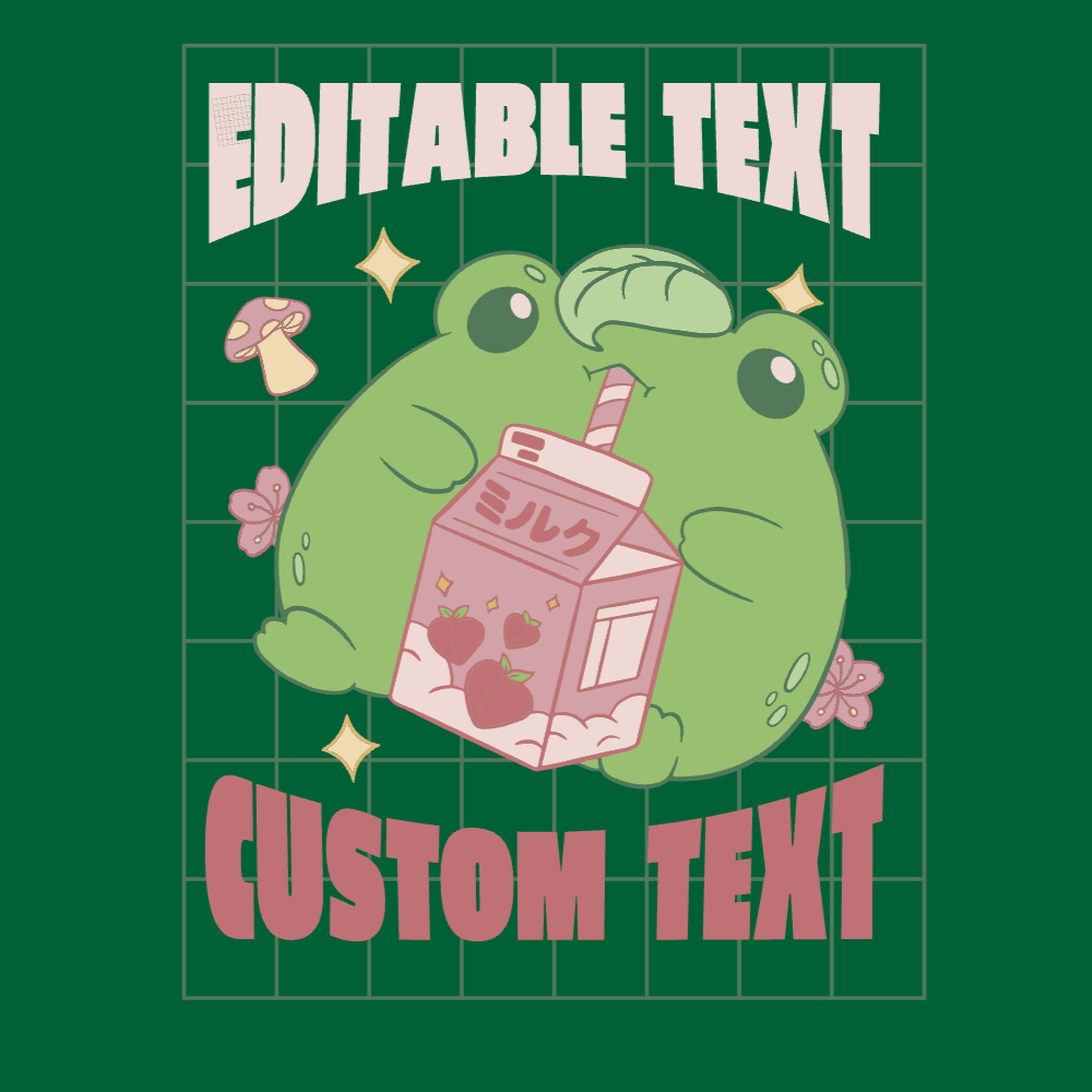 Kawaii frog editable t-shirt template | Create Merch