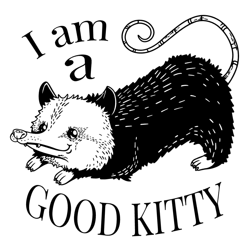 Kitty possum editable t-shirt template