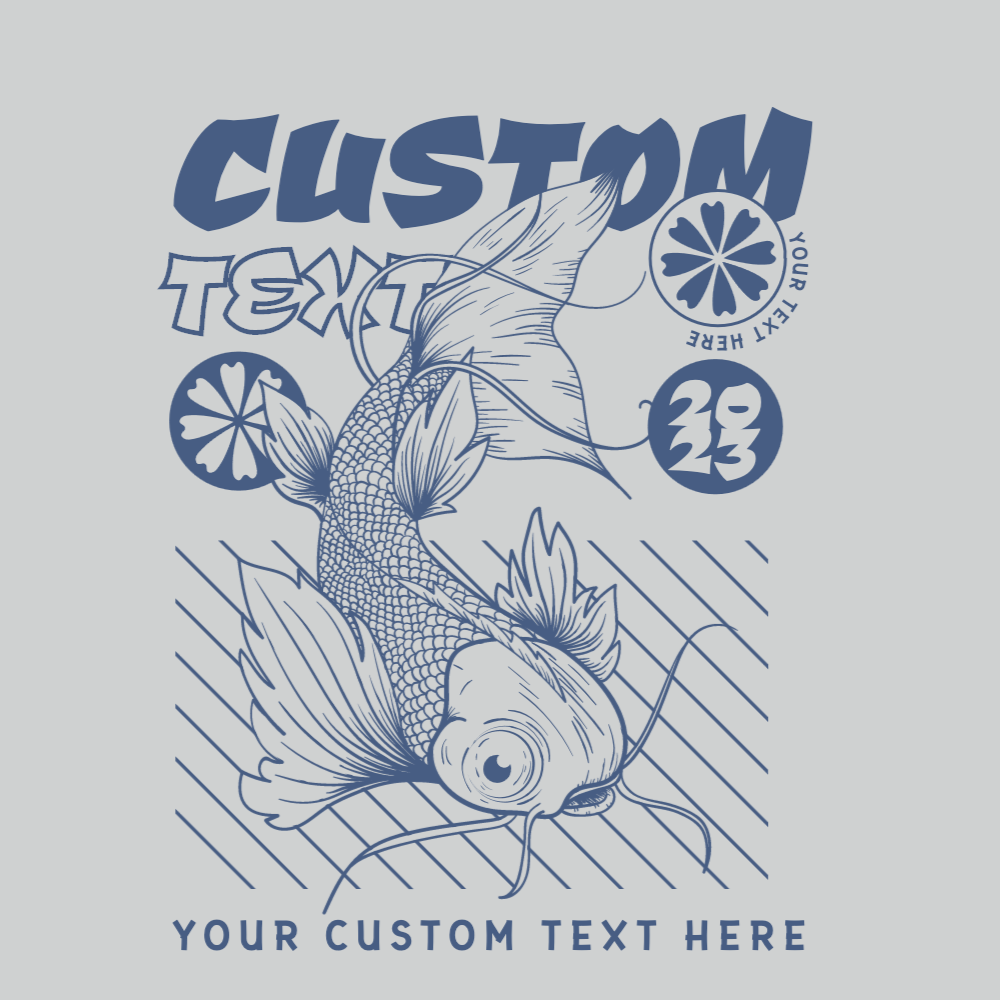 Koi fish animal editable t-shirt template