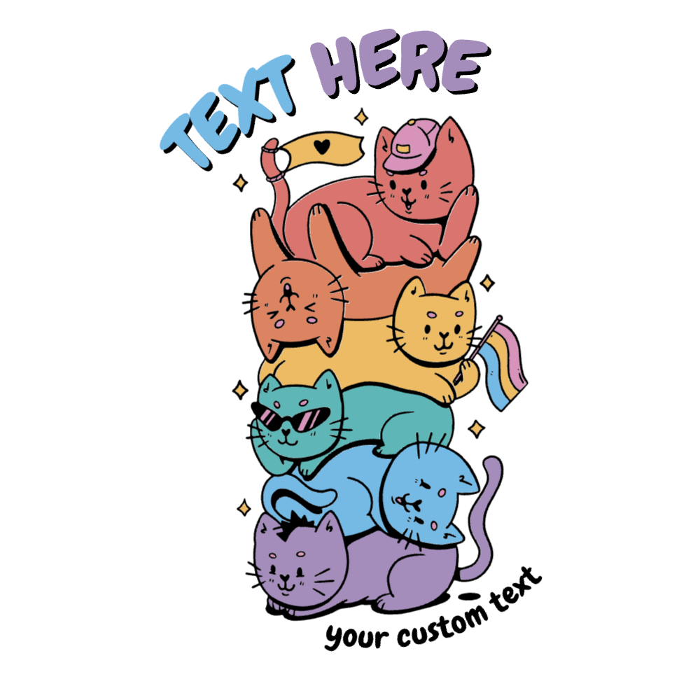 LGBTQ cats editable t-shirt template | Create Merch Online