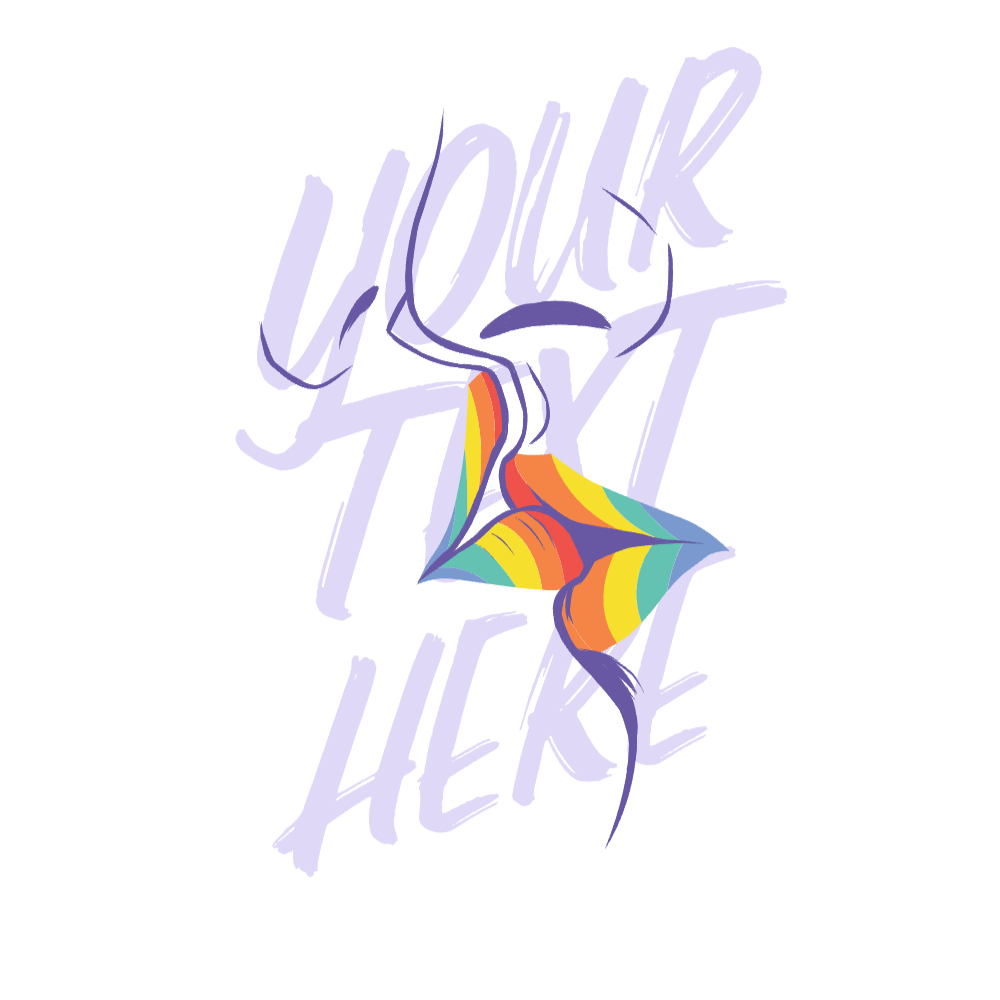 LGBTQ lips kissing editable t-shirt template | Create Designs
