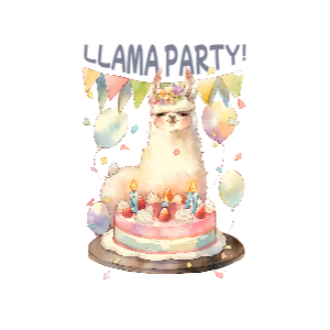 Llama party editable t-shirt template