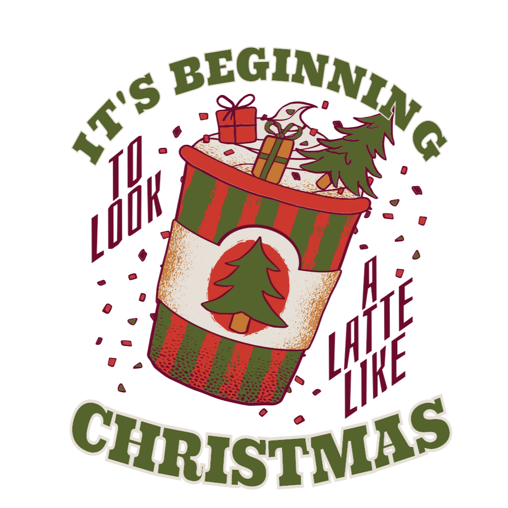 Latte Christmas editable t-shirt template