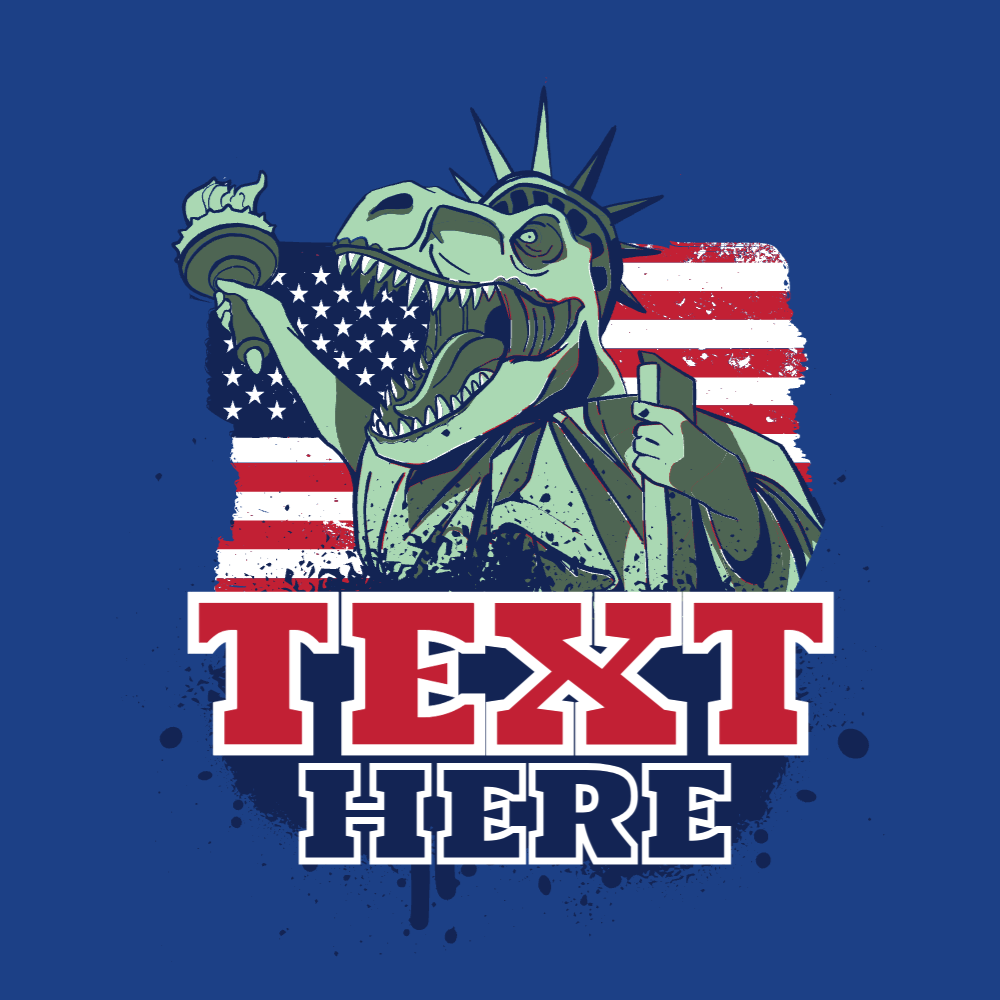 Liberty Statue t-rex editable t-shirt template | Create Online