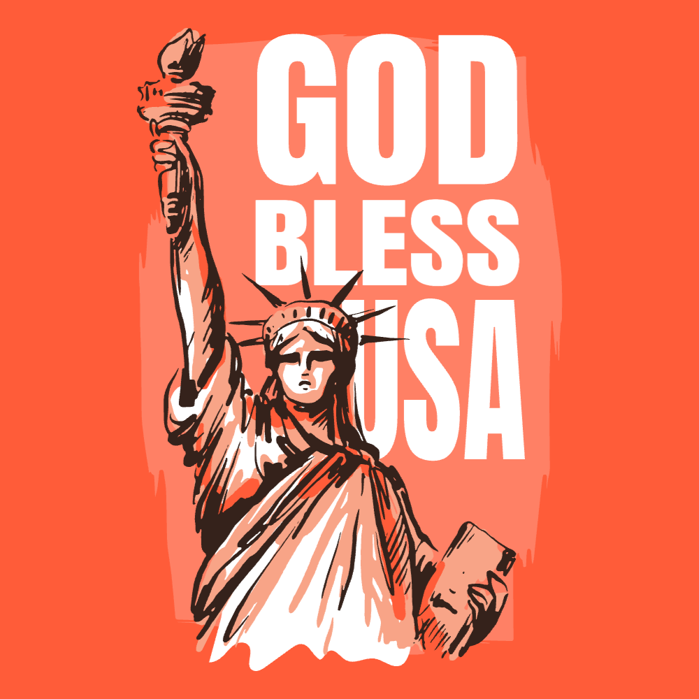 Liberty statue t-shirt template editable | Create Merch Online