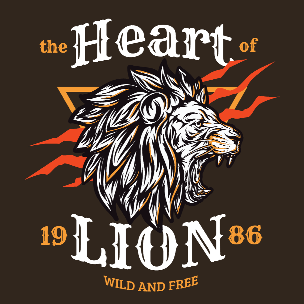 Lion heart badge editable t-shirt template | Create Online