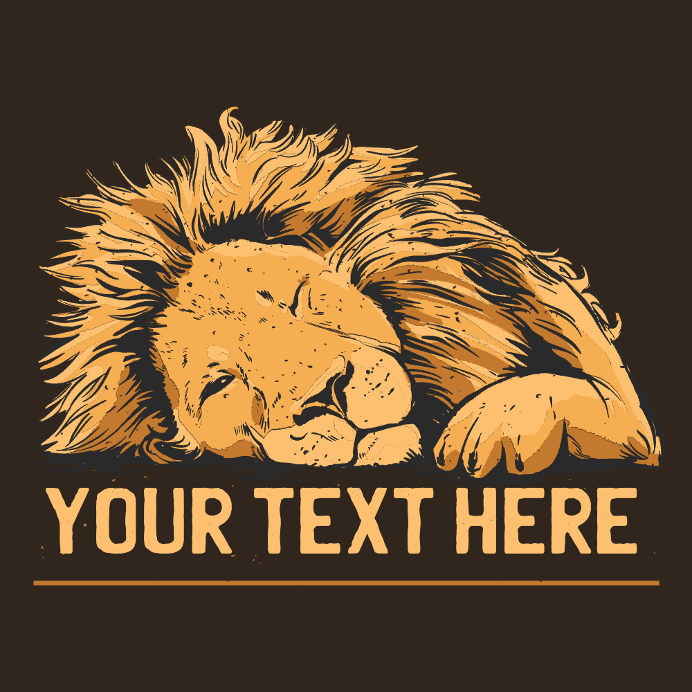 Lion sleeping editable t-shirt template | Create Designs