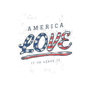 Love America lettering t-shirt template