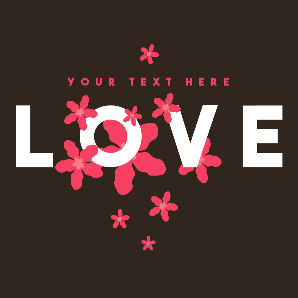 Love and flowers editable t-shirt template | Create Designs