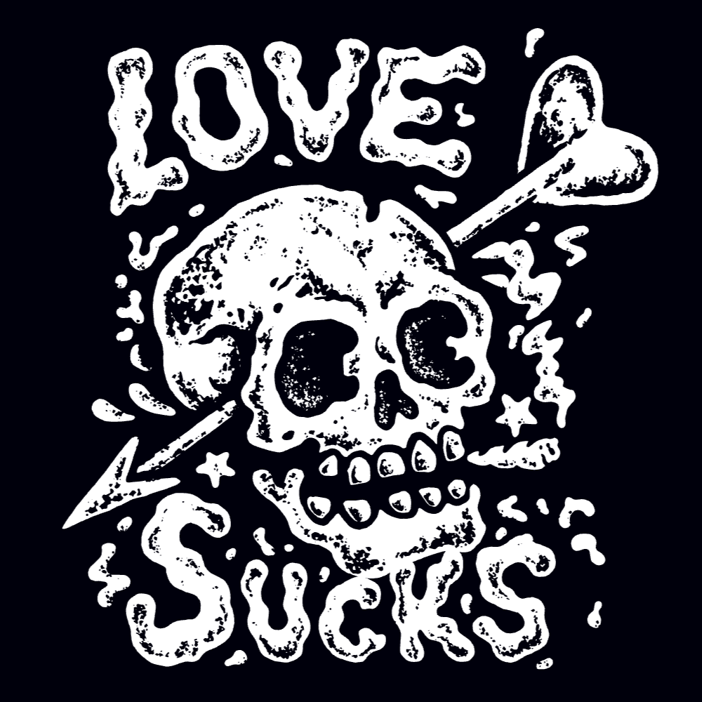 Love sucks skull editable t-shirt template