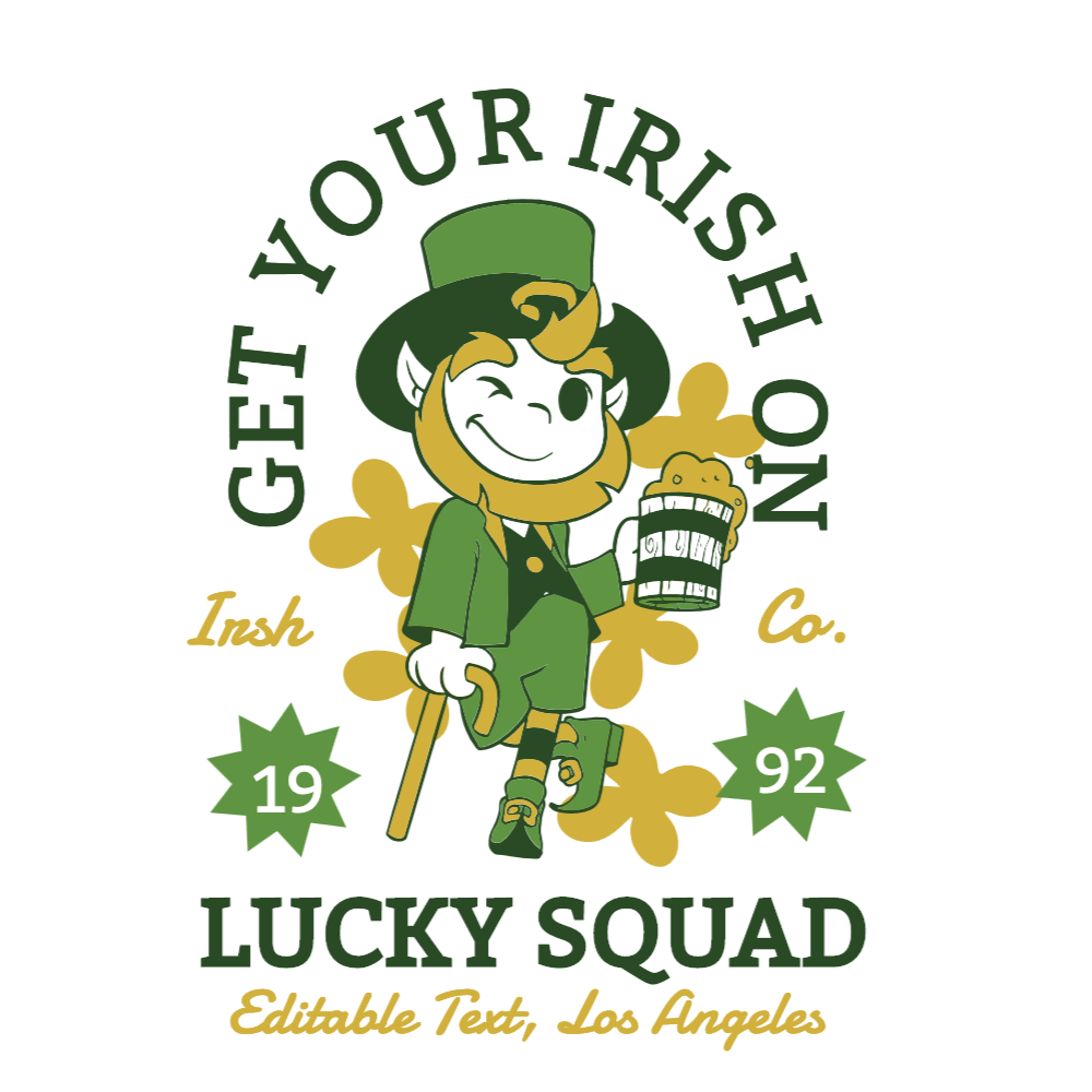 Lucky Irish editable t-shirt template