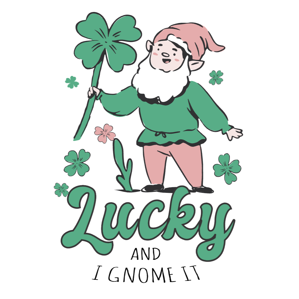 Lucky gnome clover editable t-shirt template