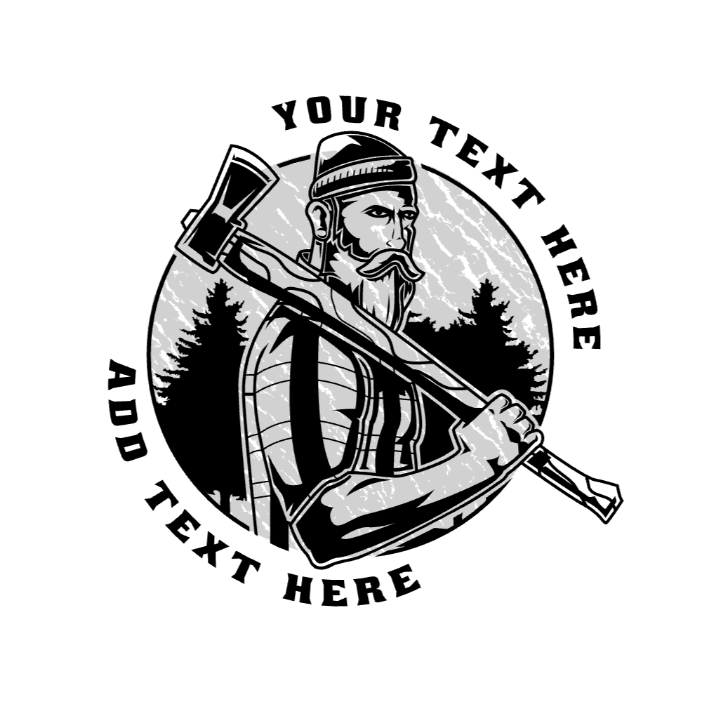 Lumberjack with axe editable t-shirt template | T-Shirt Maker