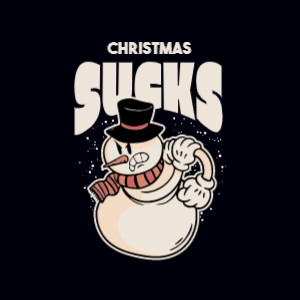 Mad snowman editable t-shirt design template