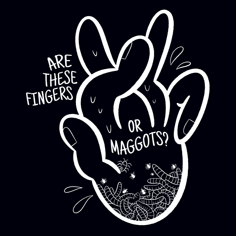 Maggot fingers fear editable t-shirt template | Create Designs