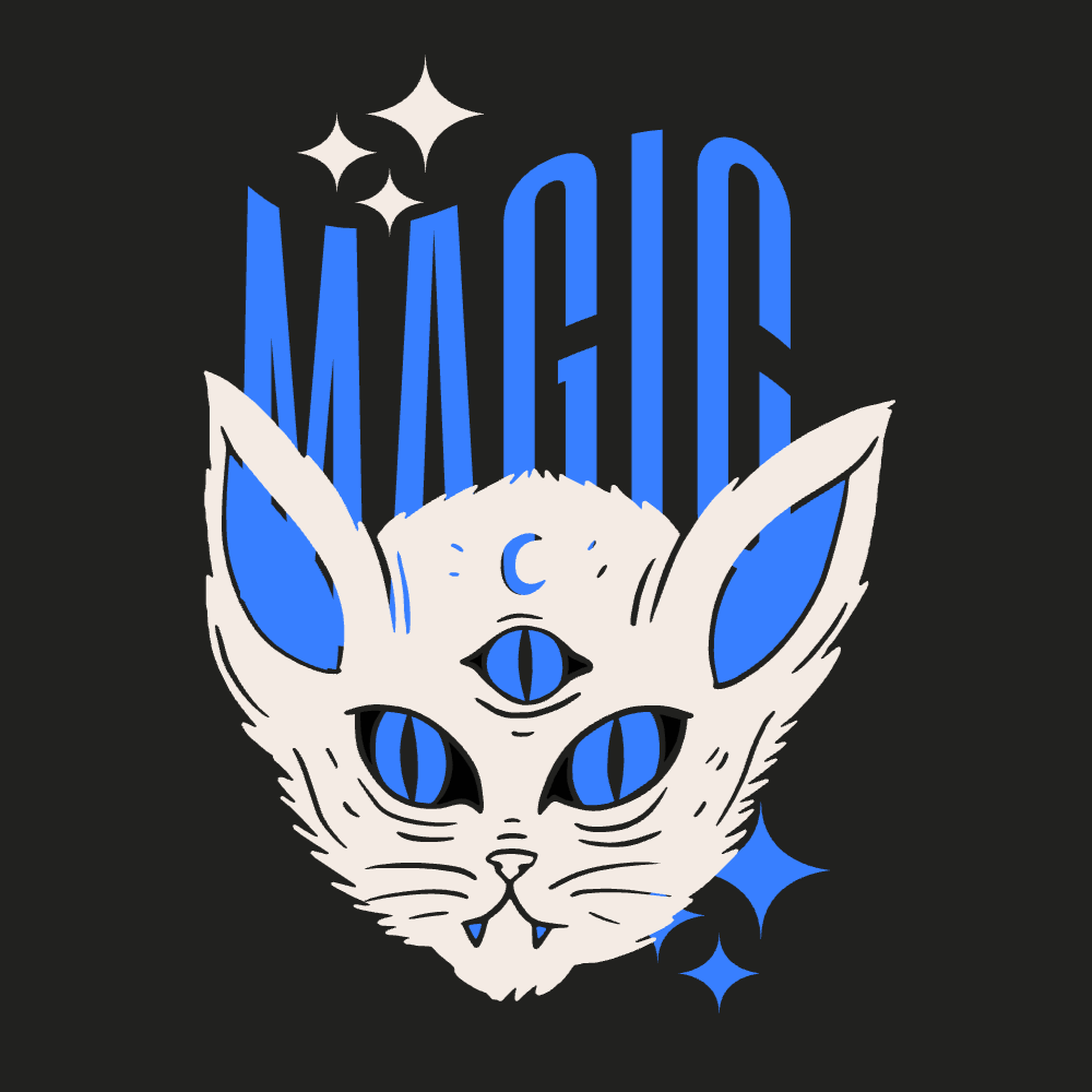 Magic three eyed cat editable t-shirt template | Create Online