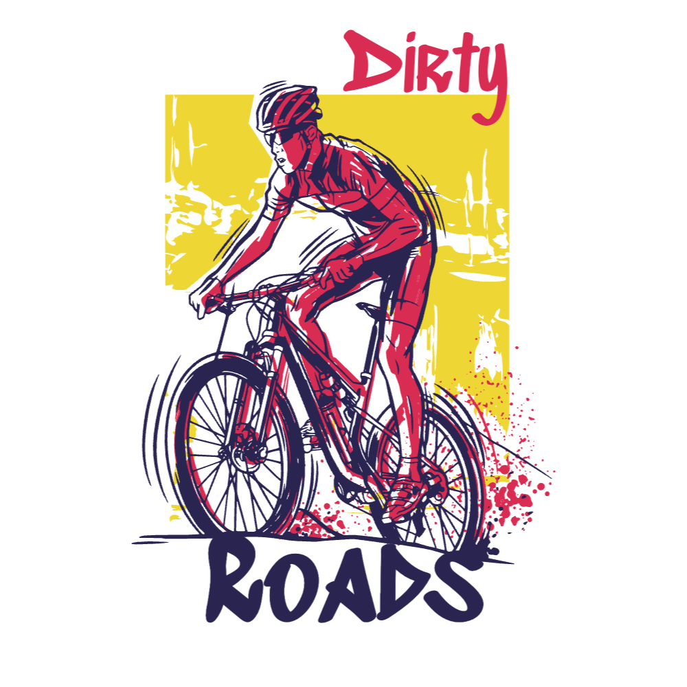 Man in bicycle t-shirt template editable | T-Shirt Maker