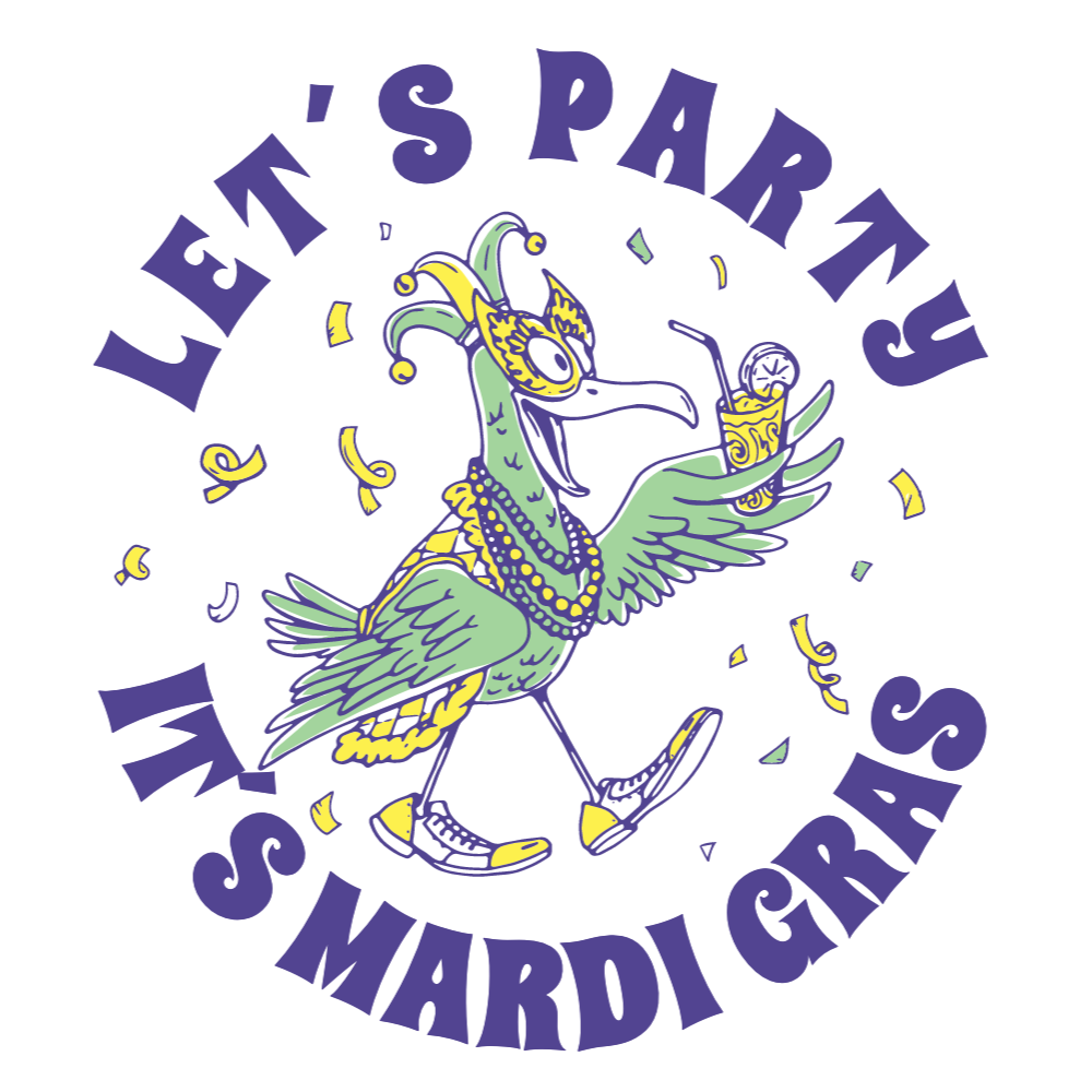 Mardi Gras bird editable t-shirt template