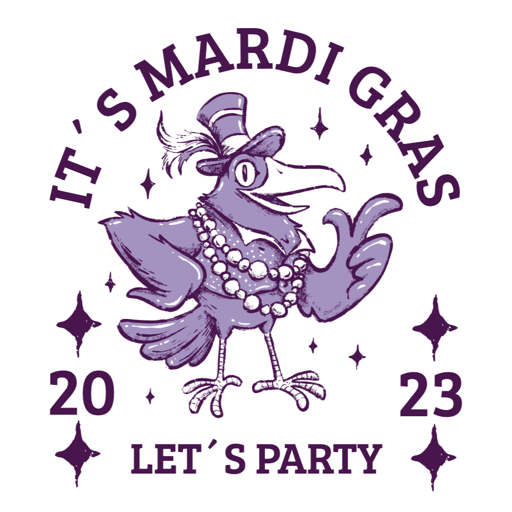 Mardi Gras bird hat editable t-shirt template