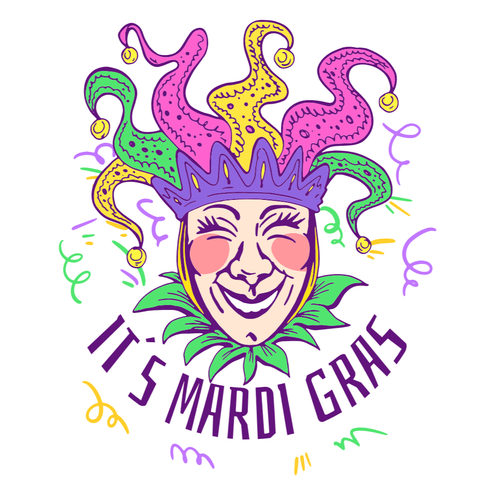 Mardi Gras character editable t-shirt template