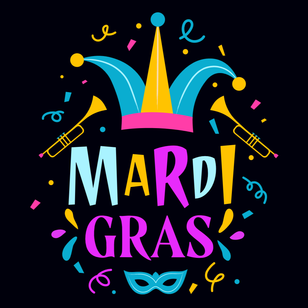 Mardi Gras elements editable t-shirt template