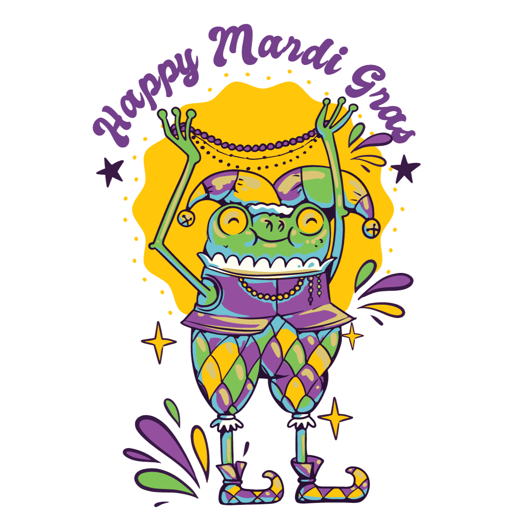 Mardi Gras frog editable t-shirt template