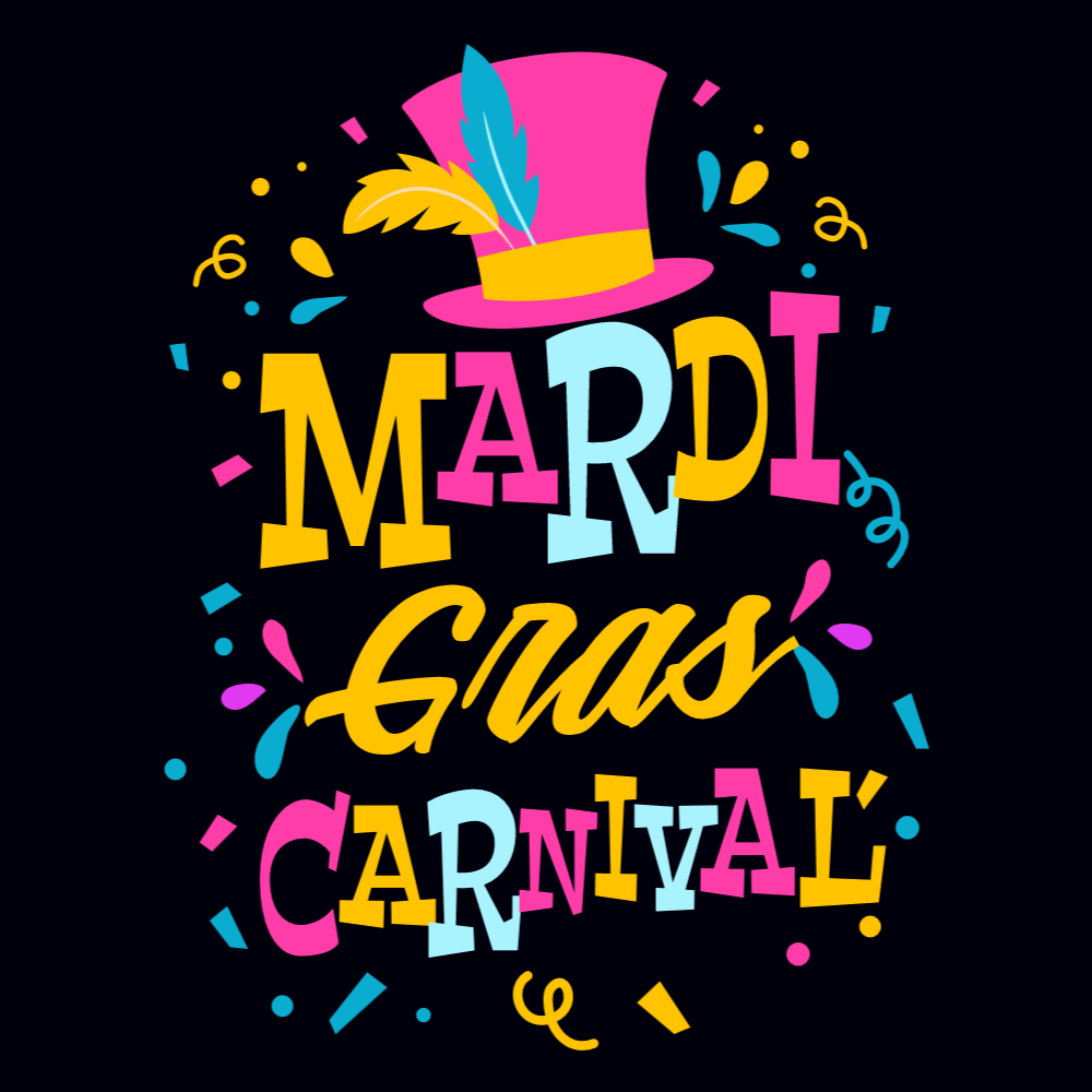 Mardi Gras hat editable t-shirt template