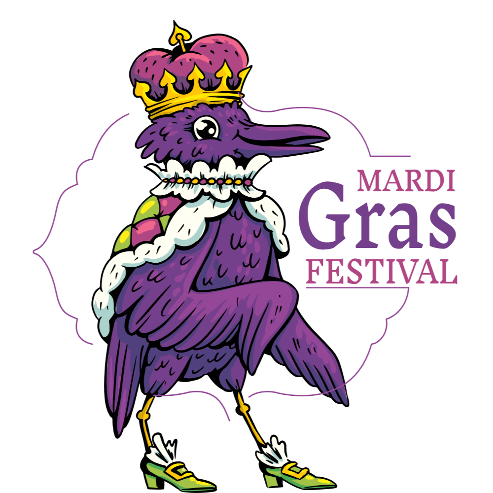 Mardi Gras king bird editable t-shirt template