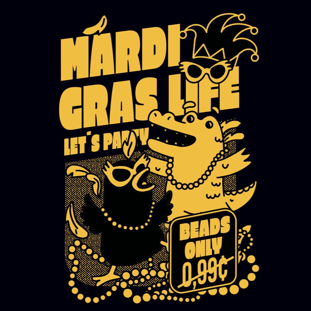 Mardi Gras party editable t-shirt template