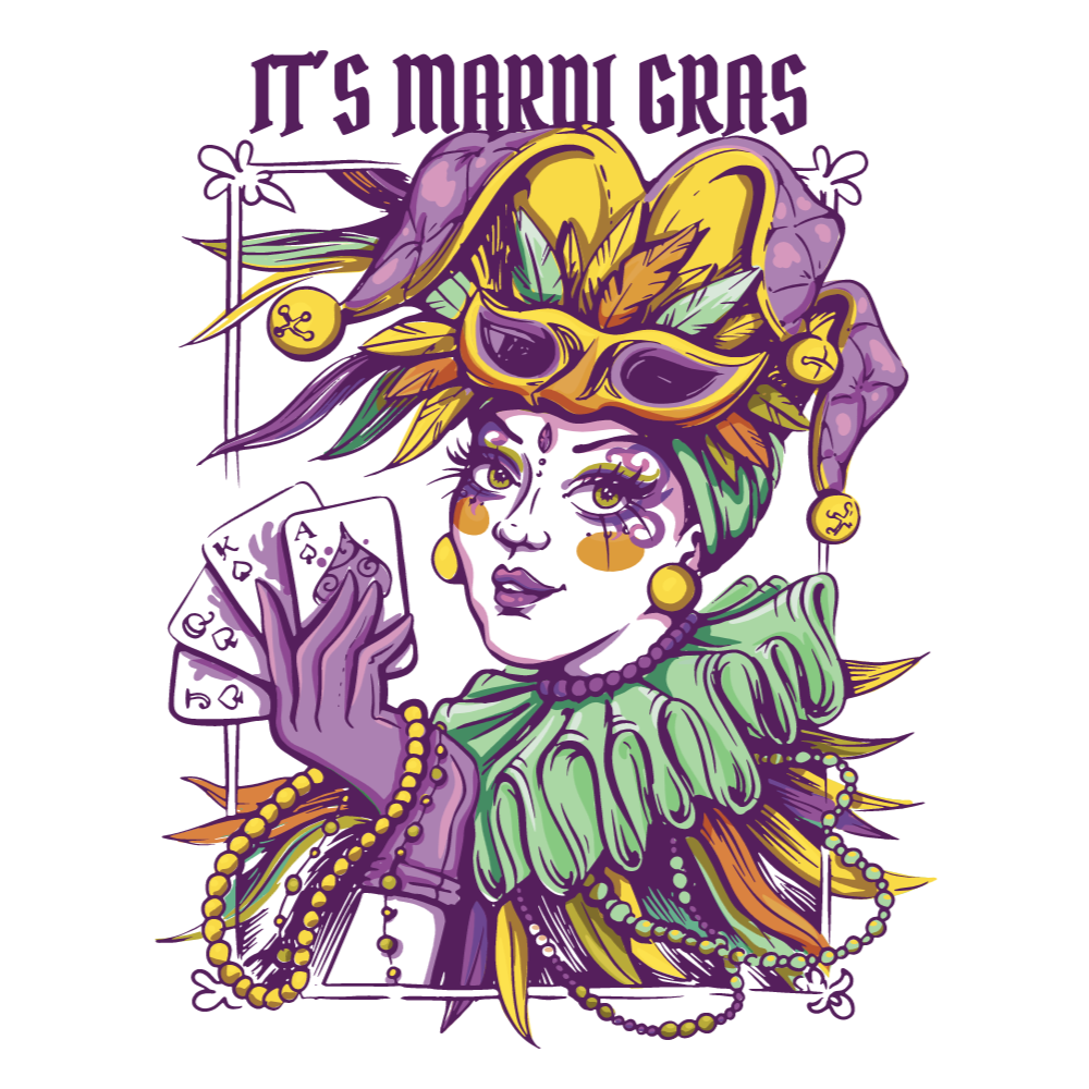 Mardi Gras woman editable t-shirt template