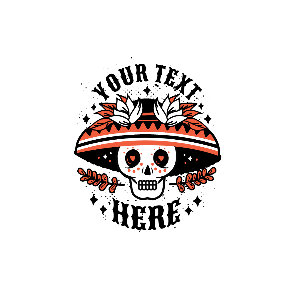 Mariachi skull editable t-shirt template | Create Merch