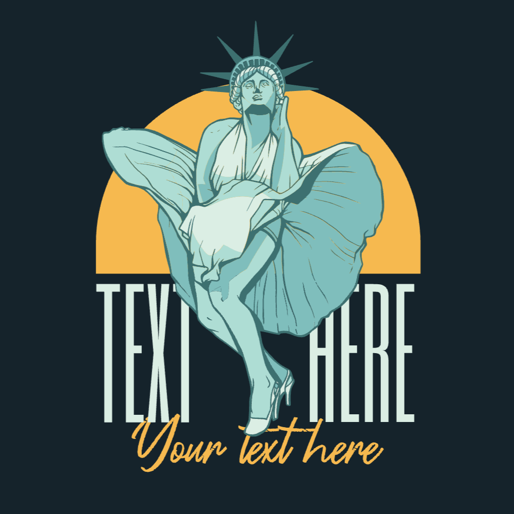Marilyn Liberty Statue editable t-shirt template | T-Shirt Maker
