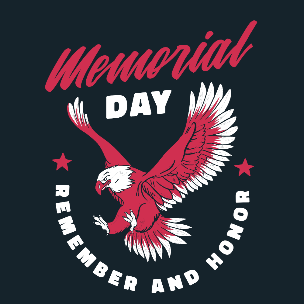 Memorial day bird t-shirt template editable | Create Merch