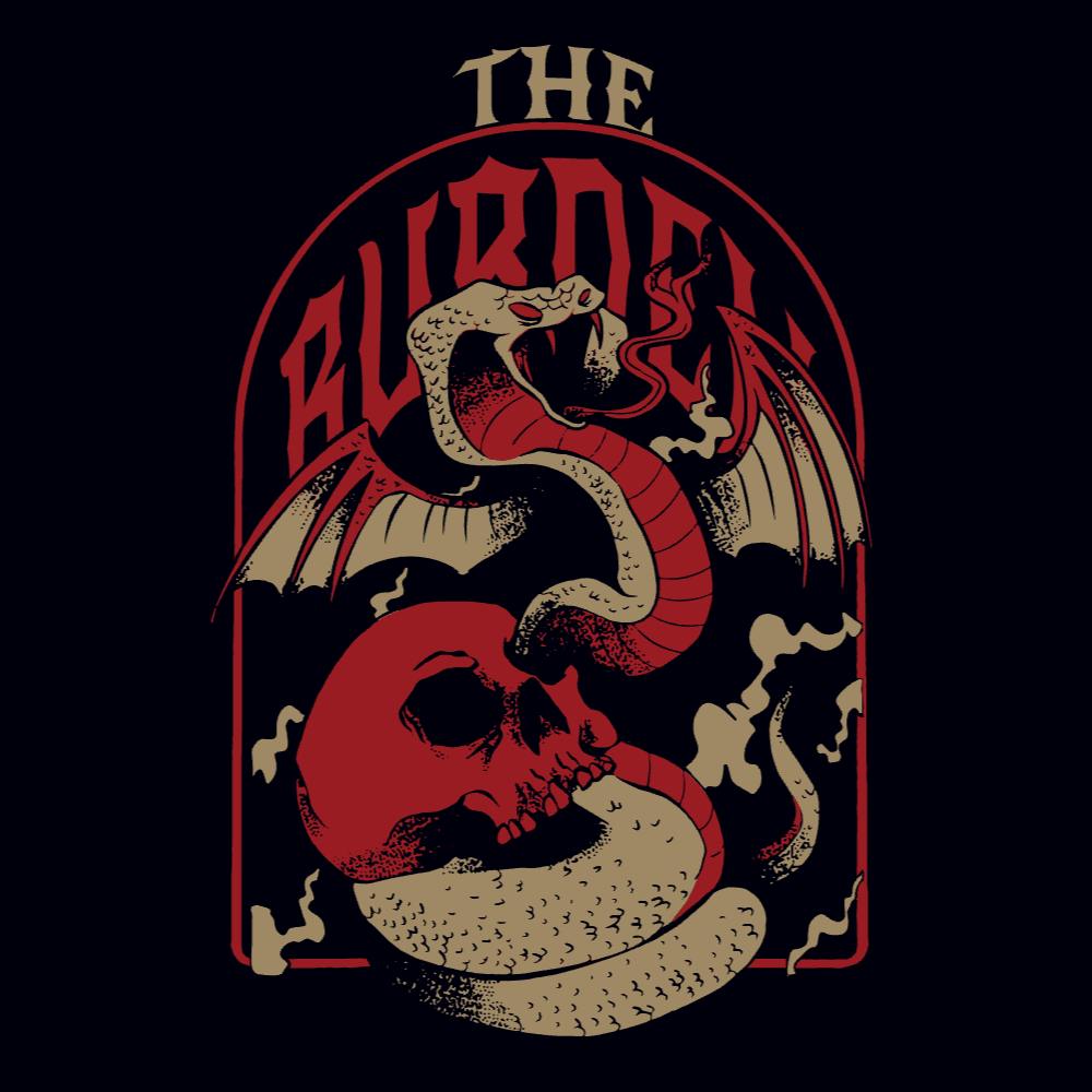 Metal skull snake editable t-shirt template