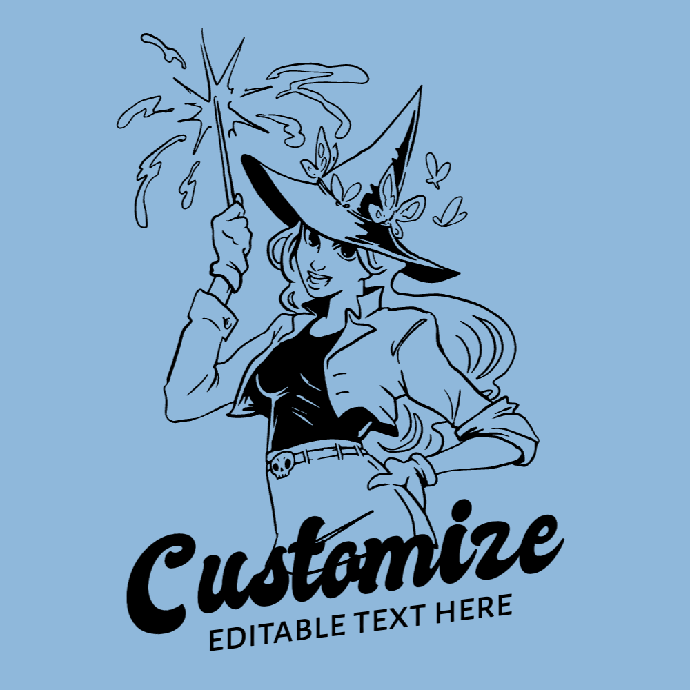 Modern witch character editable t-shirt template | Create Merch